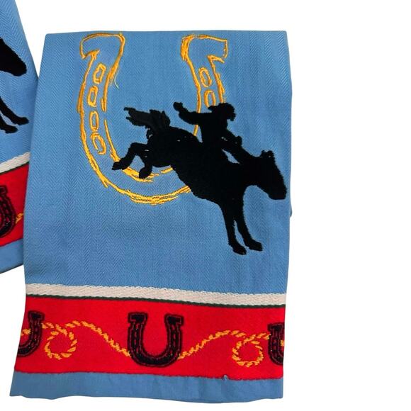 Western Cowboy Kitchen Towel Set of 2 Rustic and Cast Iron Hat Hook Rodeo Decor - Picture 7 of 7